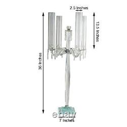 36 CLEAR 4 Arm Crystal Glass Candelabra TAPER CANDLE HOLDER Party Home Supplies