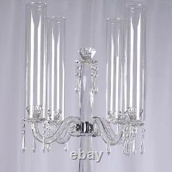 36 CLEAR 4 Arm Crystal Glass Candelabra TAPER CANDLE HOLDER Party Home Supplies