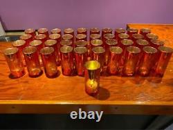 36 Glass Copper votive holders 4 inches tall- great for wedding or fall tables