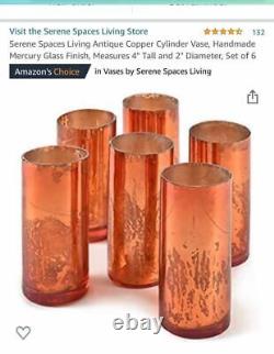 36 Glass Copper votive holders 4 inches tall- great for wedding or fall tables