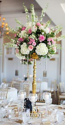 36 Gold Candelabra Glass Candle Holder Flower Tower Centerpiece Wedding Party