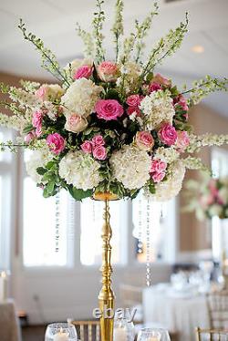 36 Gold Candelabra Glass Candle Holder Flower Tower Centerpiece Wedding Party
