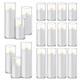 36 Pcs White Pillar Candles With Glass Candle Holders Clear Hurricane Candle