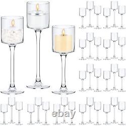 36 Pcs Tall Glass Candle Holder Clear Tea Light Candle Holders Floating Candl