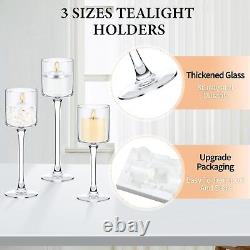 36 Pcs Tall Glass Candle Holder Clear Tea Light Candle Holders Floating Candl