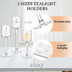 36 Pcs Tall Glass Candle Holder Clear Tea Light Candle Holders Floating Candle