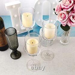 3Pcs A Set Elegant Tea Light Glass Candle Holders Wedding Table Centrepiece