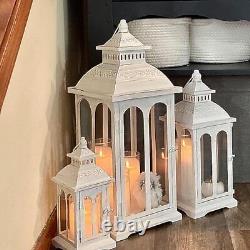 3Pcs Lanterns Decorative Indoor, Extra Large Outdoor Lantern for White-3pcs