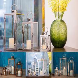 3Pcs Set Glass Lantern Candle Holder Garden Night Wedding Tea Light Home Decor