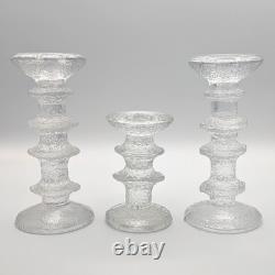 3x ITTALA Timo Sarpaneva FESTIVO Scandinavian Candlestick Candle Holders Finland