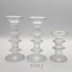 3x ITTALA Timo Sarpaneva FESTIVO Scandinavian Candlestick Candle Holders Finland