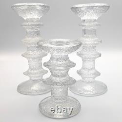 3x ITTALA Timo Sarpaneva FESTIVO Scandinavian Candlestick Candle Holders Finland