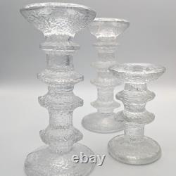 3x ITTALA Timo Sarpaneva FESTIVO Scandinavian Candlestick Candle Holders Finland