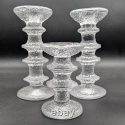 3x ITTALA Timo Sarpaneva FESTIVO Scandinavian Candlestick Candle Holders Finland