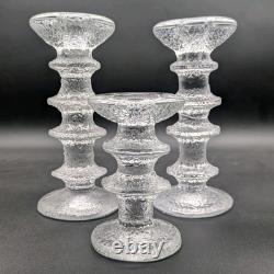 3x ITTALA Timo Sarpaneva FESTIVO Scandinavian Candlestick Candle Holders Finland