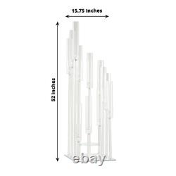 4.5 ft CLEAR 12 Arm Crystal Glass Square Candelabra Taper CANDLE HOLDER Party