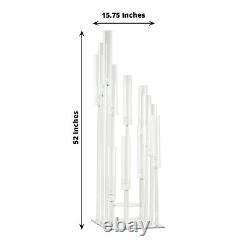 4.5 ft Clear 12 Arm Crystal Glass Square Candelabra Taper Candle Holder Party