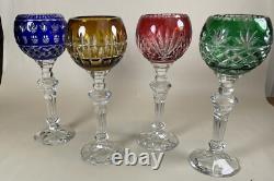 4 Bohemian Oversized Cut To Clear Candle Holders 12 oz