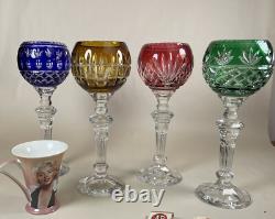 4 Bohemian Oversized Cut To Clear Candle Holders 12 oz