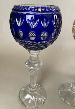 4 Bohemian Oversized Cut To Clear Candle Holders 12 oz
