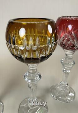 4 Bohemian Oversized Cut To Clear Candle Holders 12 oz