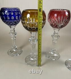 4 Bohemian Oversized Cut To Clear Candle Holders 12 oz