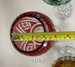 4 Bohemian Oversized Cut To Clear Candle Holders 12 oz