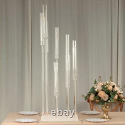 4 CLEAR ft tall 9 Arm Acrylic Candelabra Taper Candle Holder Wedding Party Home