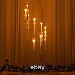 4 CLEAR ft tall 9 Arm Acrylic Candelabra Taper Candle Holder Wedding Party Home