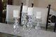 4-clear Hand-blown Glass Candle Holders. Beautiful Sleek Clear Glass
