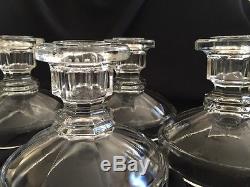 4 Clear Taper Candle Holders EAPG Early American Print Pressed Glass 4