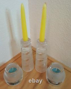 4 Jg Durand Crescendo France Candle Holders 2 Cylinder 2 Round And Reversible