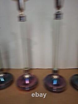 4 Restoration Hardware Candle Holders Retired Line Rose Silverplate 12 16