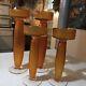 4 Venini Scarpamurano Shaved Mcm Amber Pedestal Candle Holders Great Find