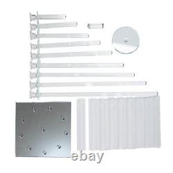 4 feet Clear 9 Arm Square Crystal Glass Candelabra Taper CANDLE HOLDER Party