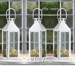 4 lot large WHITE 15 tall Candle holder Lantern lamp wedding table centerpiece
