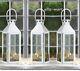 4 Lot Large White 15 Tall Candle Holder Lantern Lamp Wedding Table Centerpiece