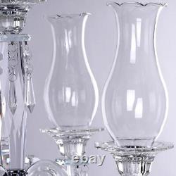 40 CLEAR 5 Arm Crystal GLASS Candelabra Hurricane Taper CANDLE HOLDER Party