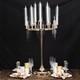 40 Gold Clear 9 Arm Metal Candelabra Taper Candle Holder Glass Shades Party