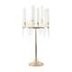 40 Gold Clear 9 Arm Metal Candelabra Taper Candle Holder Glass Shades Party