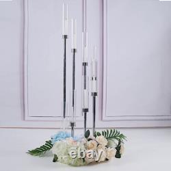 42-Inch tall Silver Candelabra CANDLE HOLDER Centerpiece Glass Wedding Home Sale