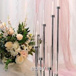 42-Inch tall Silver Candelabra CANDLE HOLDER Centerpiece Glass Wedding Home Sale