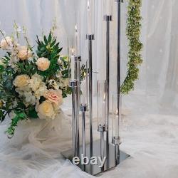 42-Inch tall Silver Candelabra CANDLE HOLDER Centerpiece Glass Wedding Home Sale