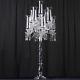 46 Tall Handcrafted 9 Arm Crystal Glass Tabletop Candelabra Hurricane Taper Can