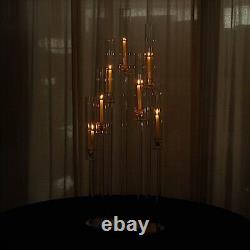 47 CLEAR 7 Arm Crystal Glass Candelabra Taper CANDLE HOLDER Party Decorations