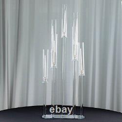 47 CLEAR 7 Arm Crystal Glass Candelabra Taper CANDLE HOLDER Party Decorations