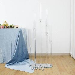 47 CLEAR 7 Arm Crystal Glass Candelabra Taper CANDLE HOLDER Party Decorations