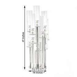 47 Clear 10 Arm Crystal Glass Candelabra Pillar VOTIVE CANDLE HOLDER Party Home