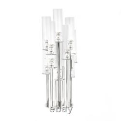 47 Clear 10 Arm Crystal Glass Candelabra Pillar VOTIVE CANDLE HOLDER Party Home
