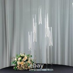 47 Clear 7 Arm Crystal Glass Candelabra Taper Candle Holder Party Decorations
